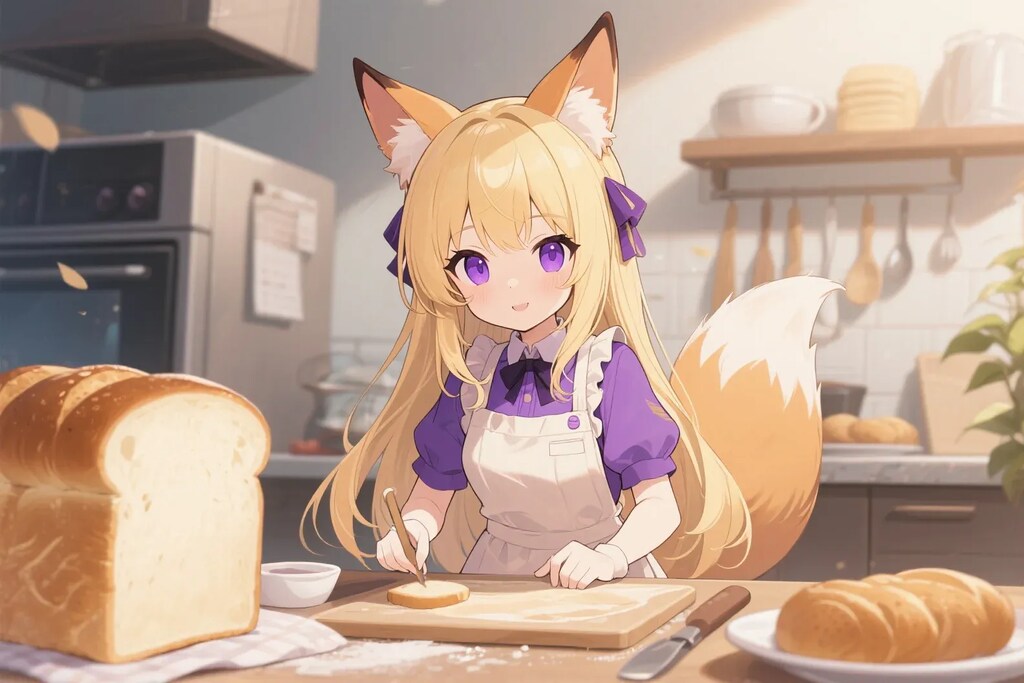 パンを焼くクレアちゃん