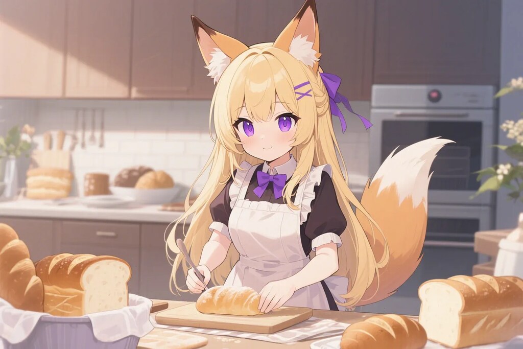 パンを焼くクレアちゃん