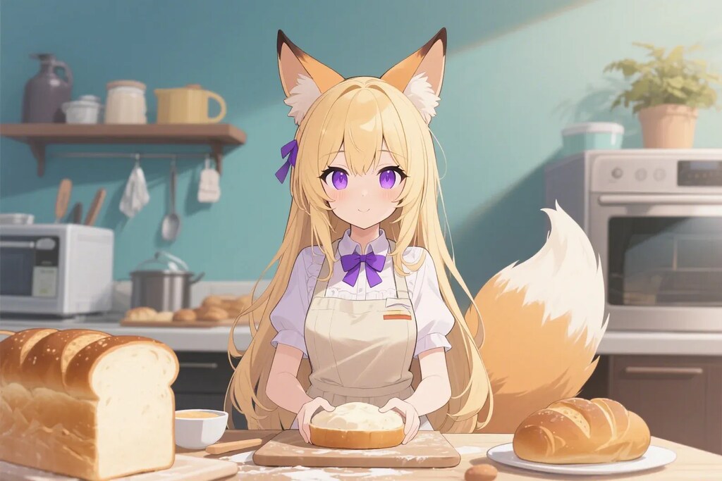 パンを焼くクレアちゃん