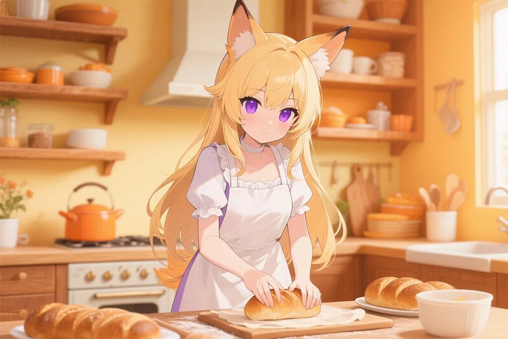 パンを焼くクレアちゃん