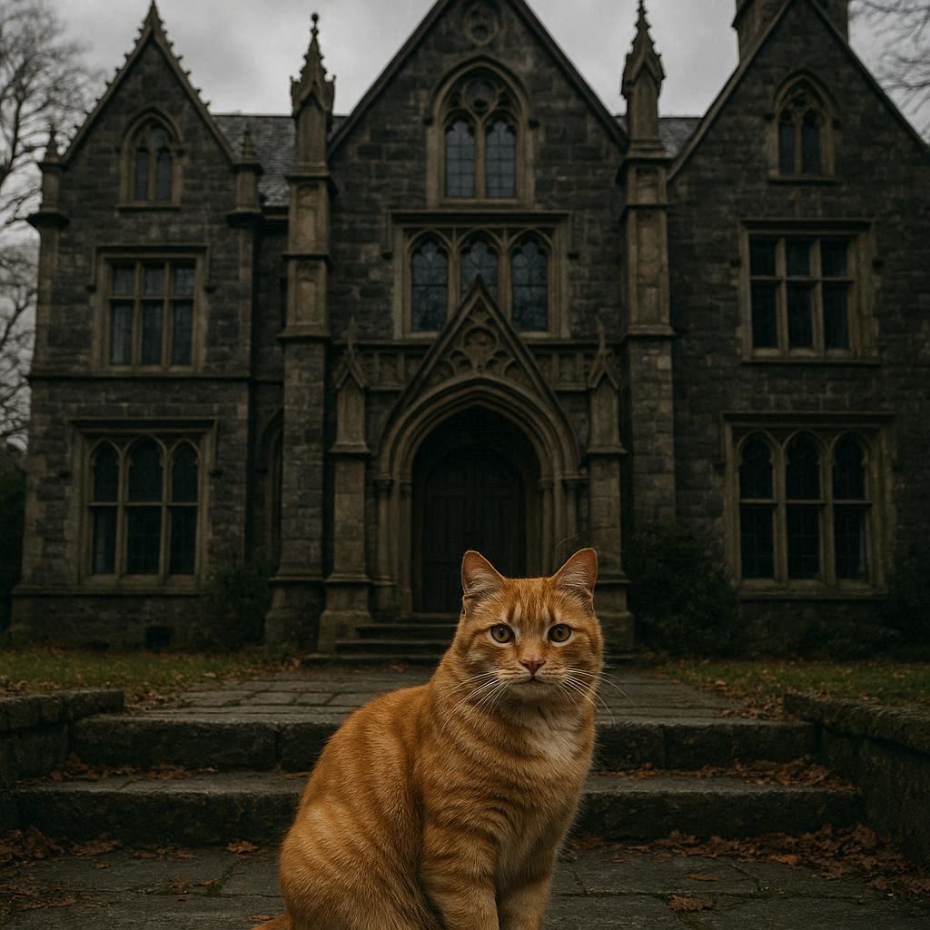 ゴシック建築の家に住む猫 | の人気AIイラスト・グラビア