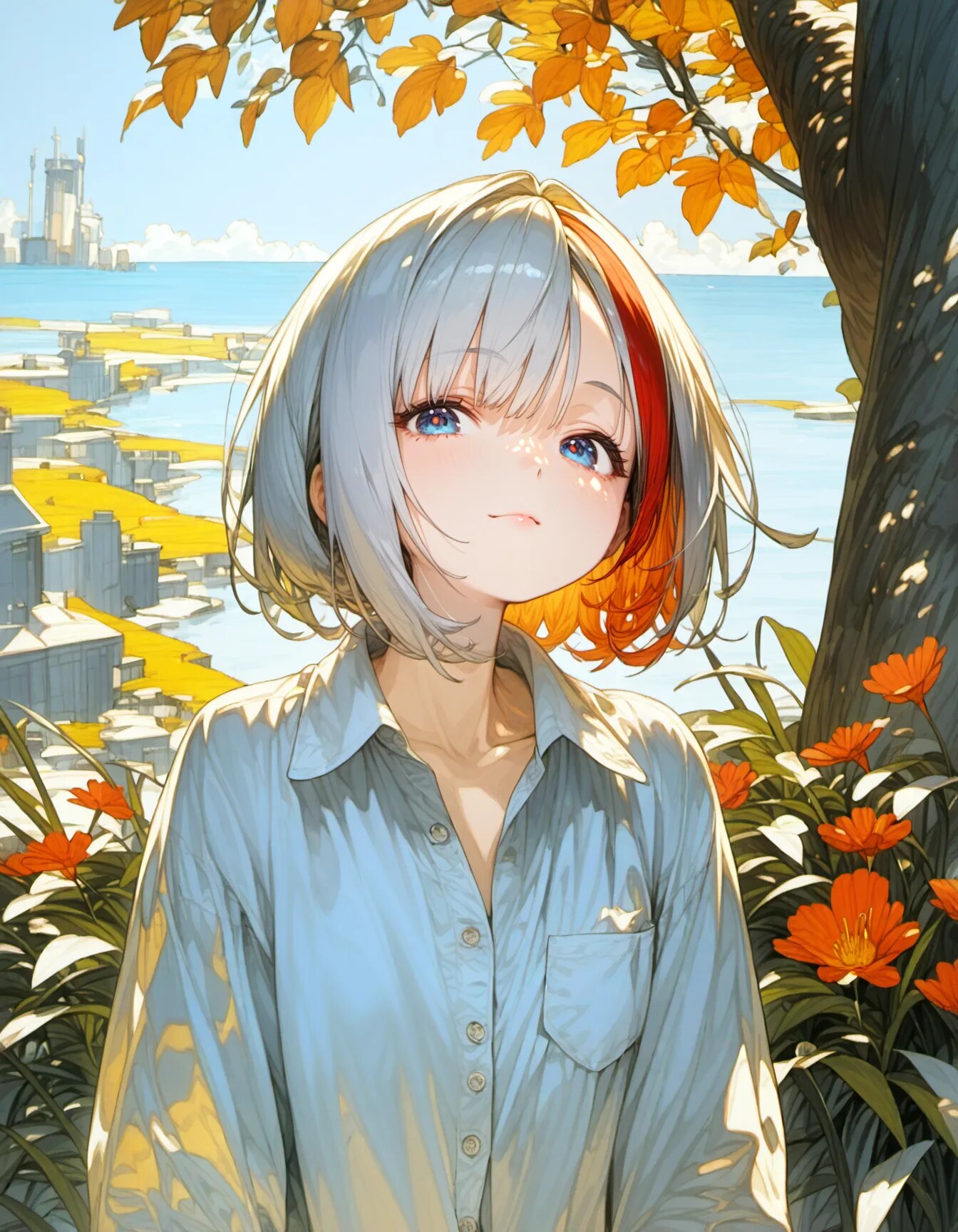Autumn Reflections by the Sea | の人気AIイラスト・グラビア