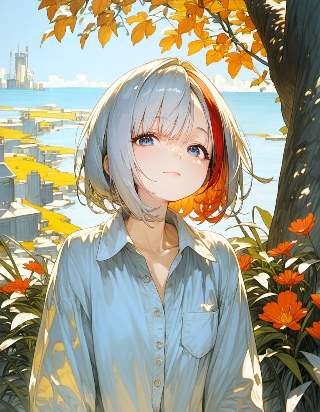 Autumn Reflections by the Sea