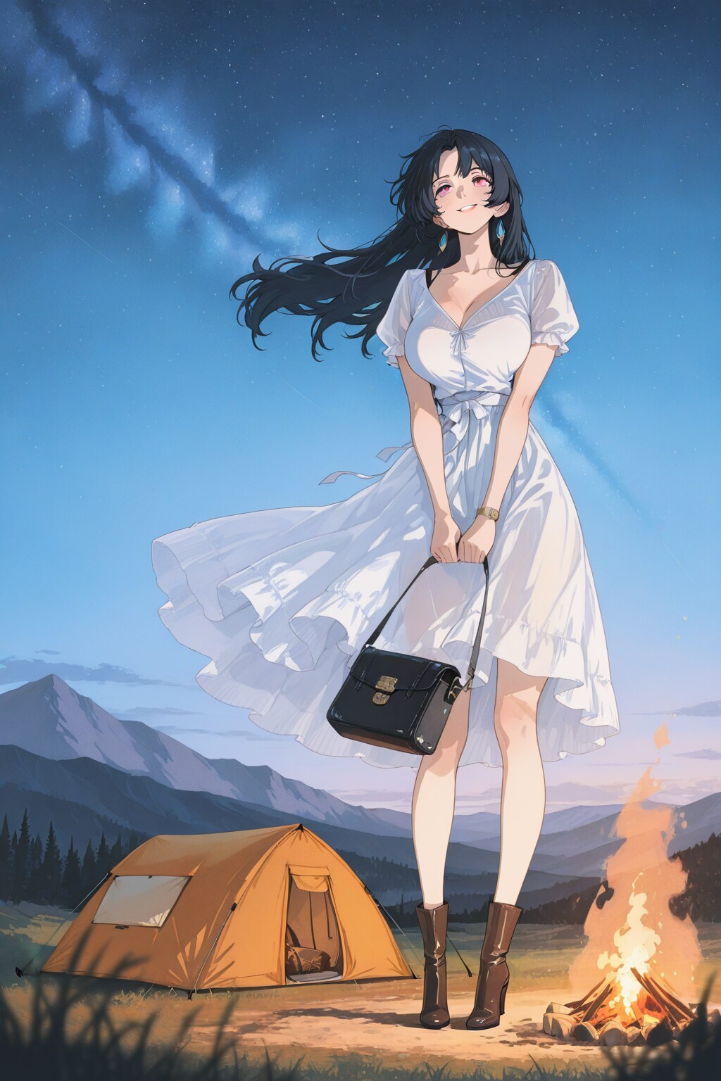 夏の夜空を眺める