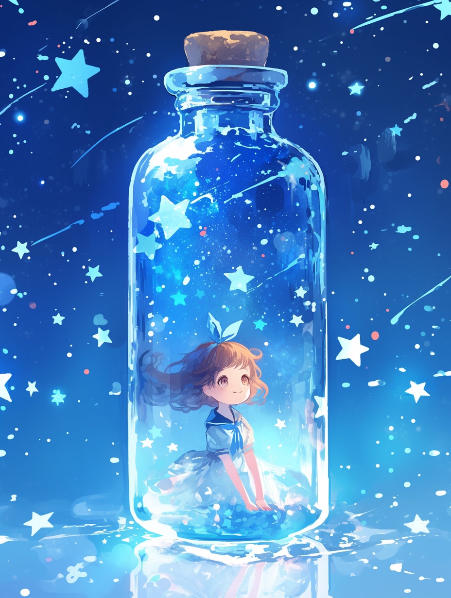 「瓶詰の少女」蒼111 | の人気AIイラスト・グラビア