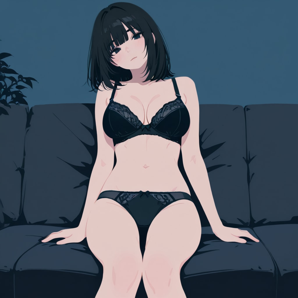 黒下着の女の子