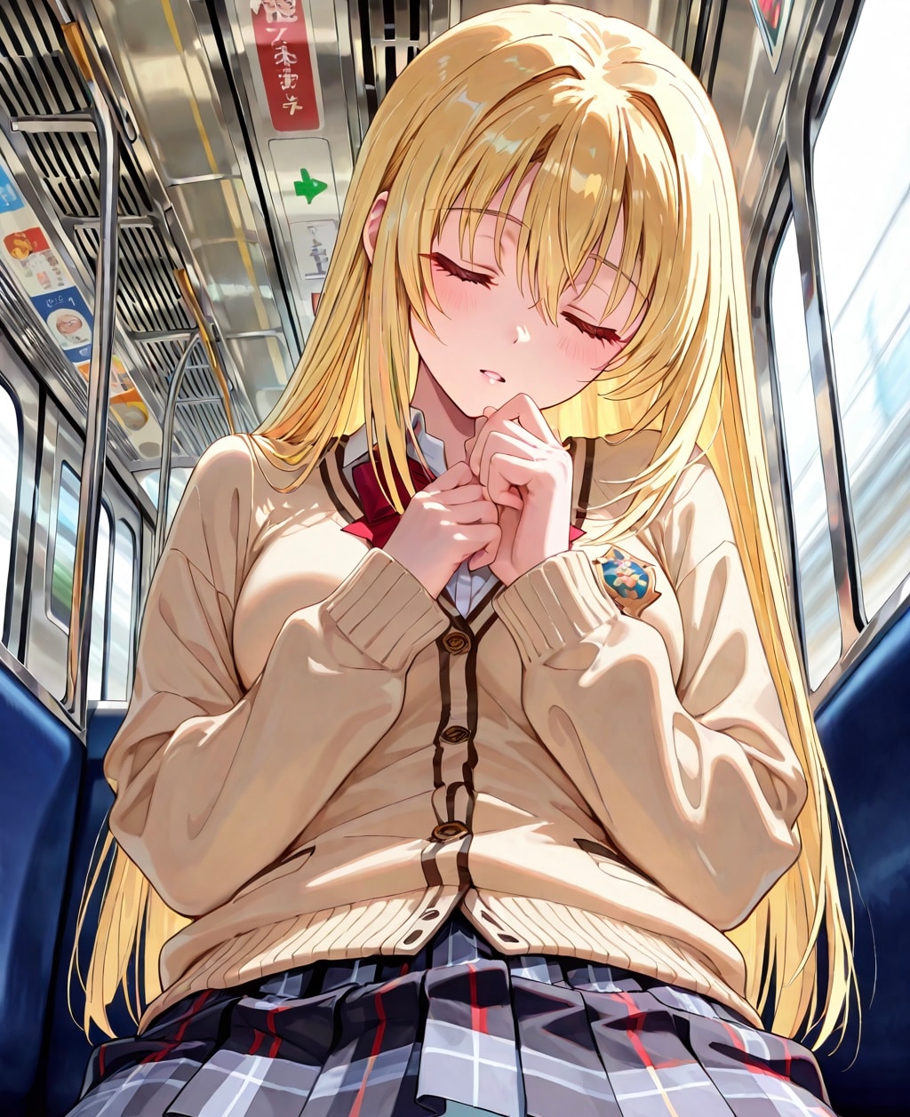 BONSAI投稿企画「電車でうたた寝」 | の人気AIイラスト・グラビア