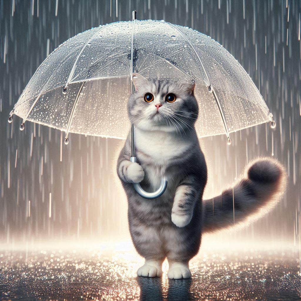 ビニール傘の猫 | の人気AIイラスト・グラビア