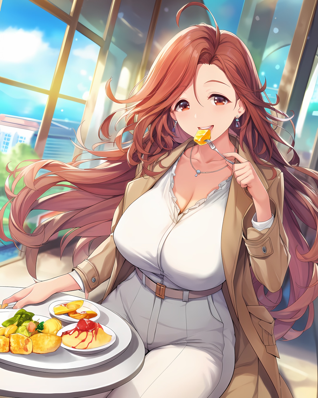 ☀️晴れ間が見えたね🍴おしゃれカフェでランチ✨ | の人気AIイラスト・グラビア