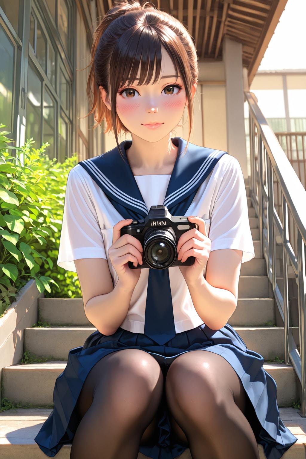 自分が撮られるのに慣れてない写真部の彼女