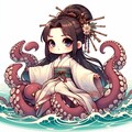 チビキャラ蛸と海女 4枚目