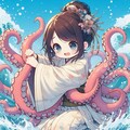 チビキャラ蛸と海女 6枚目