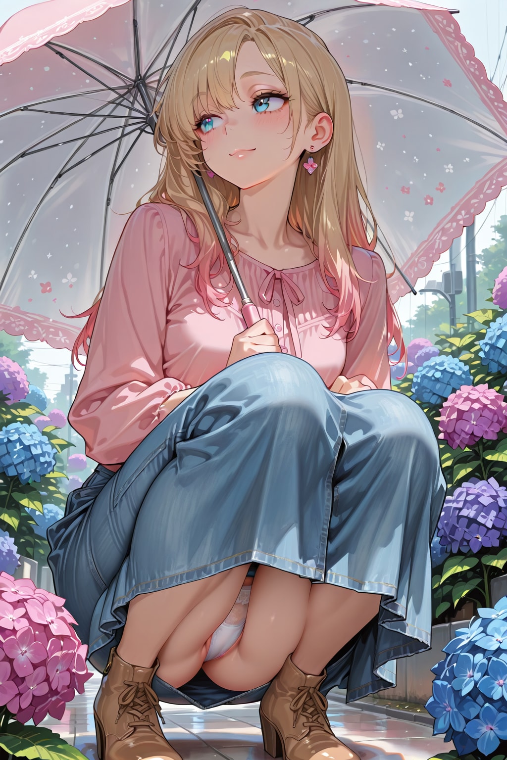 ロングスカートパンチラギャル