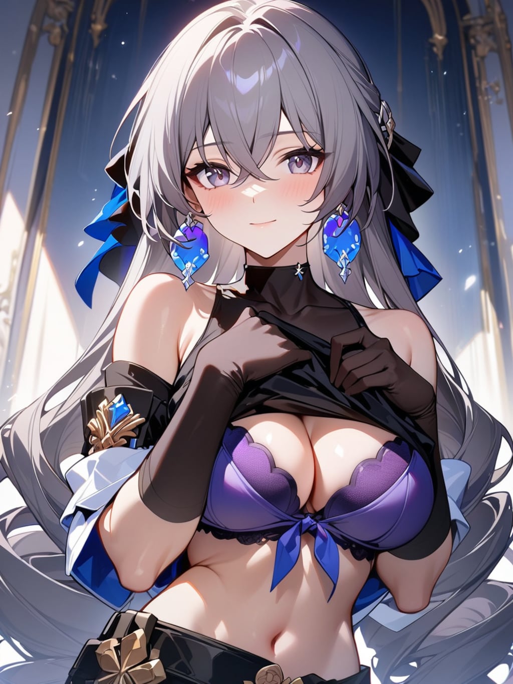 シャツ半脱ぎ・谷間【崩壊スターレイル・ブローニャ】