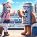 空港でのビール缶と小さな女の子 6枚目