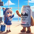 空港でのビール缶と小さな女の子 2枚目