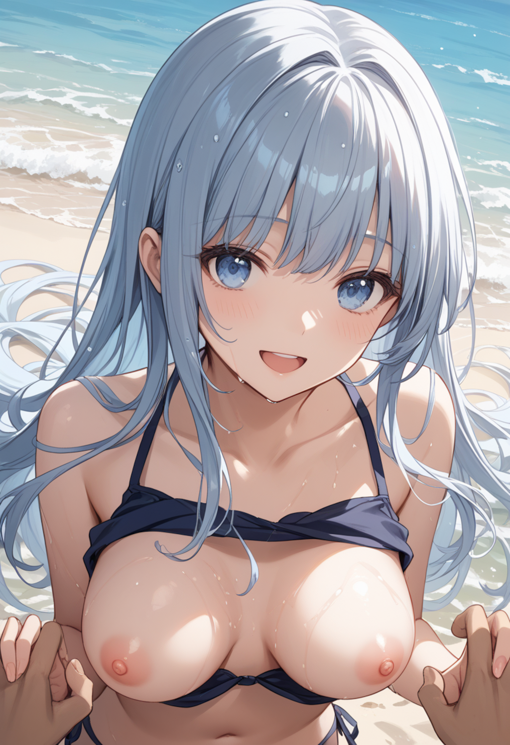 海辺と同級生のビキニと俺(12枚)1