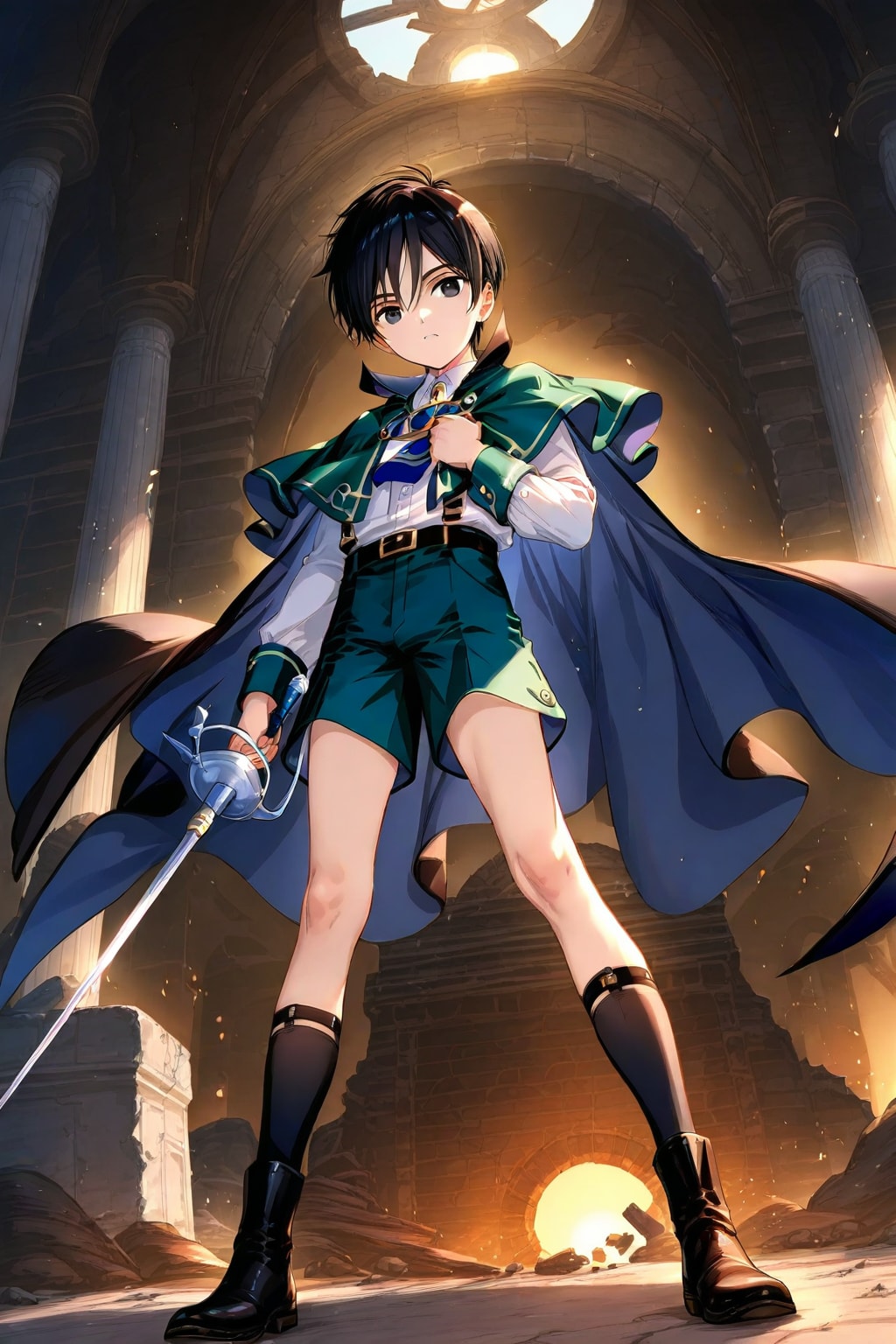 古代遺跡地下,大型男性魔法剣士4 | の人気AIイラスト・グラビア