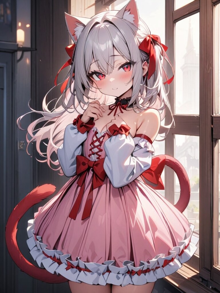 ドレスを来た猫娘