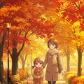 紅葉の中を 3枚目