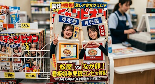 券売機娘　少年漫画表紙 | の人気AIイラスト・グラビア
