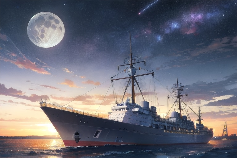 軍艦と星空 | の人気AIイラスト・グラビア
