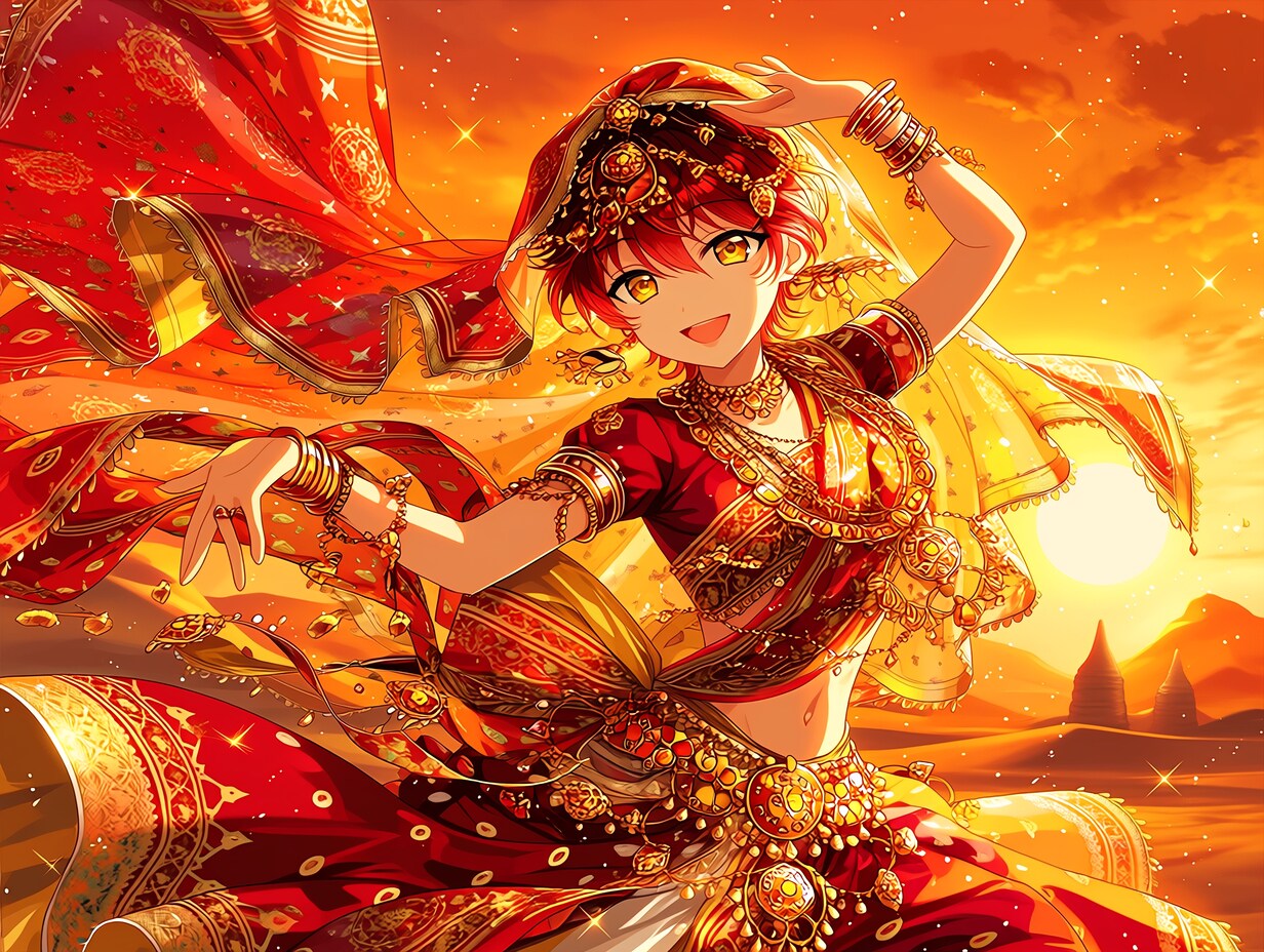 赤髪ベリーダンス（１）インド風・民族衣装　niji7