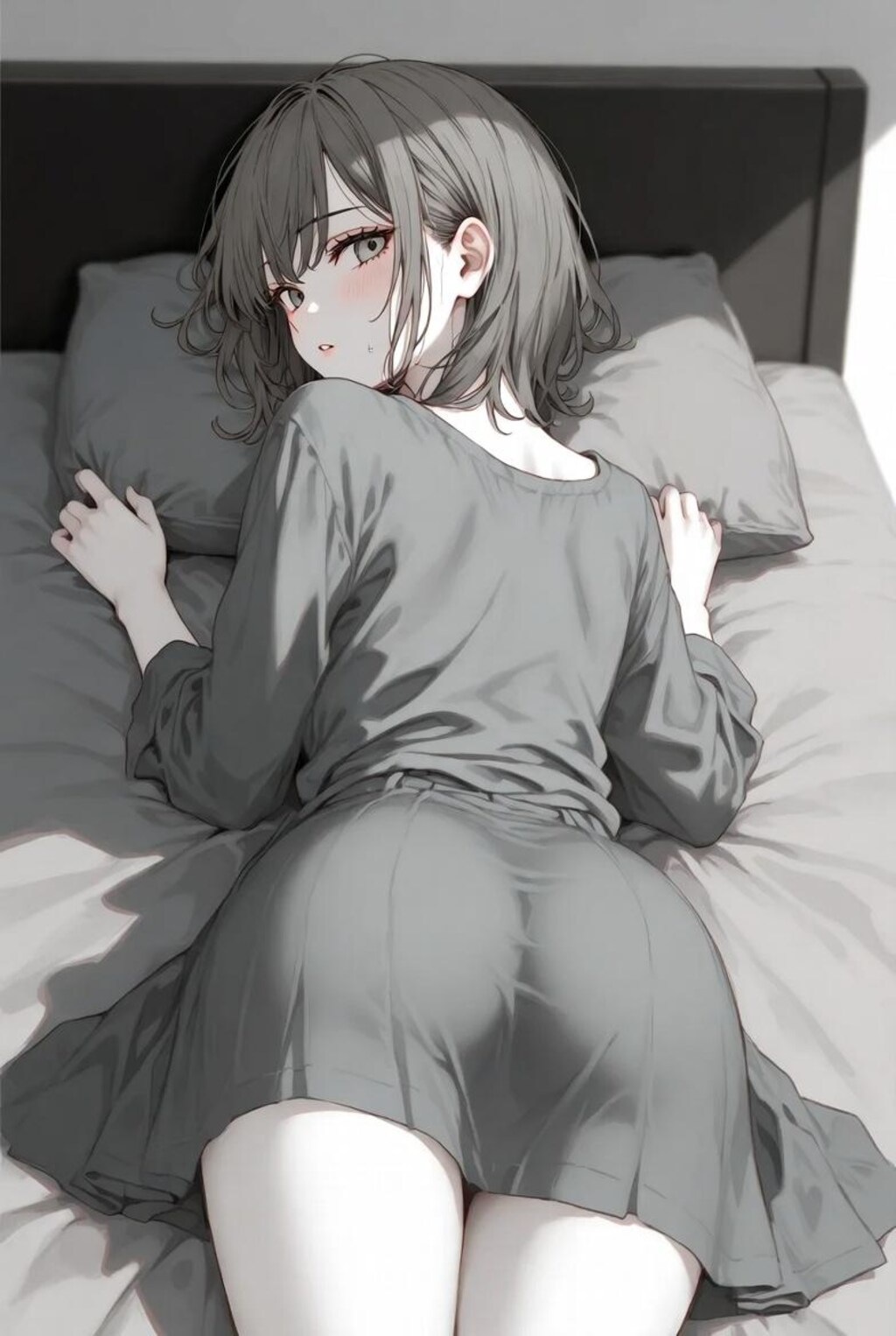 寝転ぶ女子