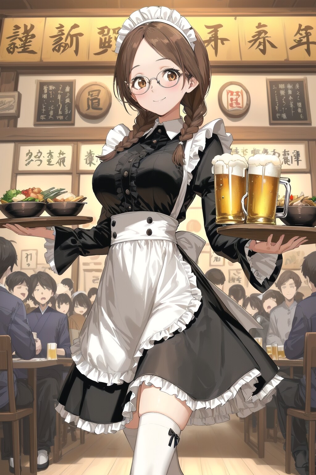 店員が全員眼鏡三つ編みっ子でメイドさんな居酒屋