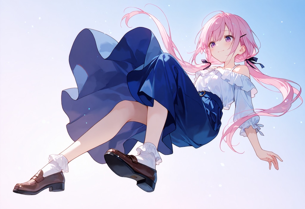 蒼天に舞う、桃色の羽