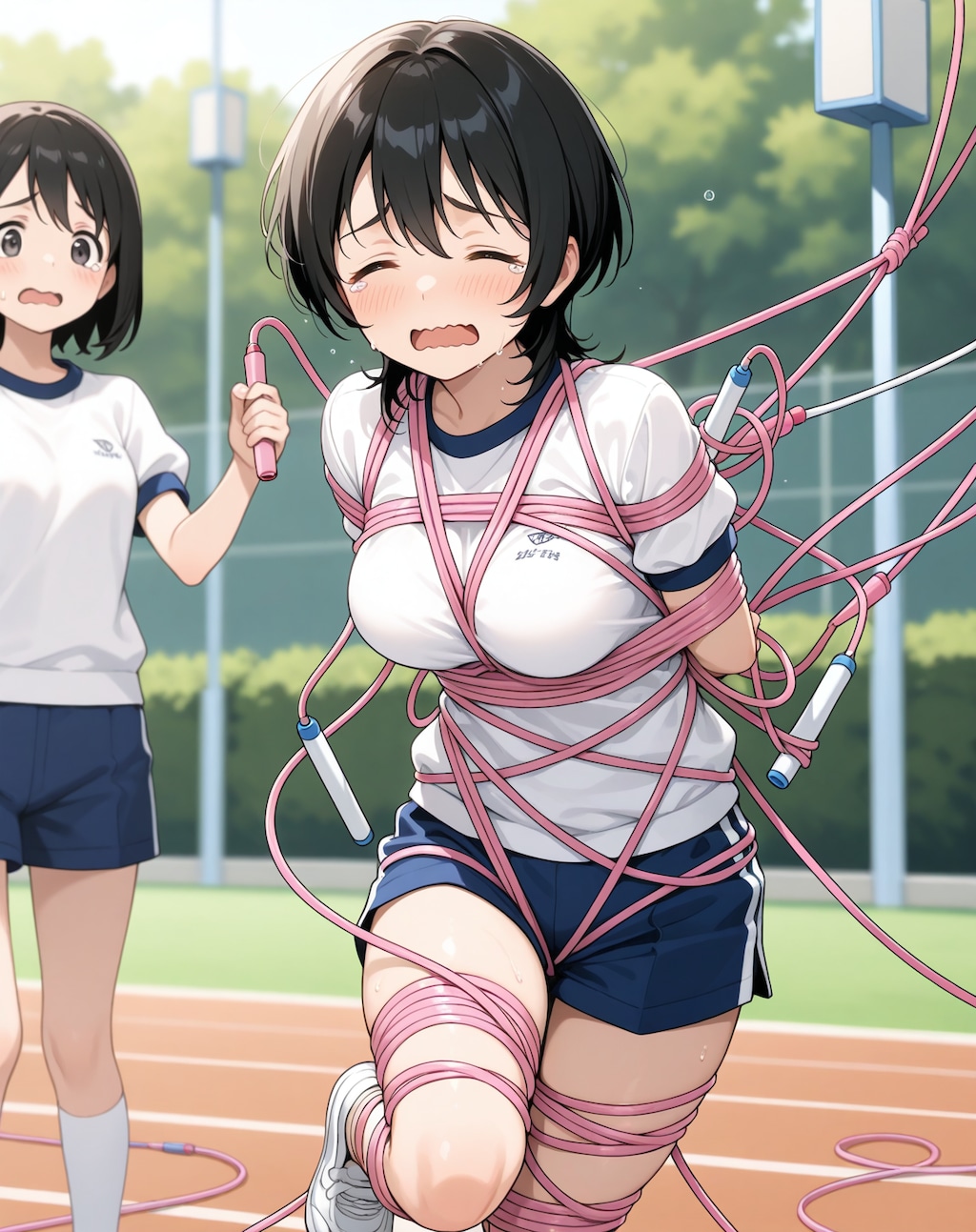 えーん、誰かほどいて〜💦