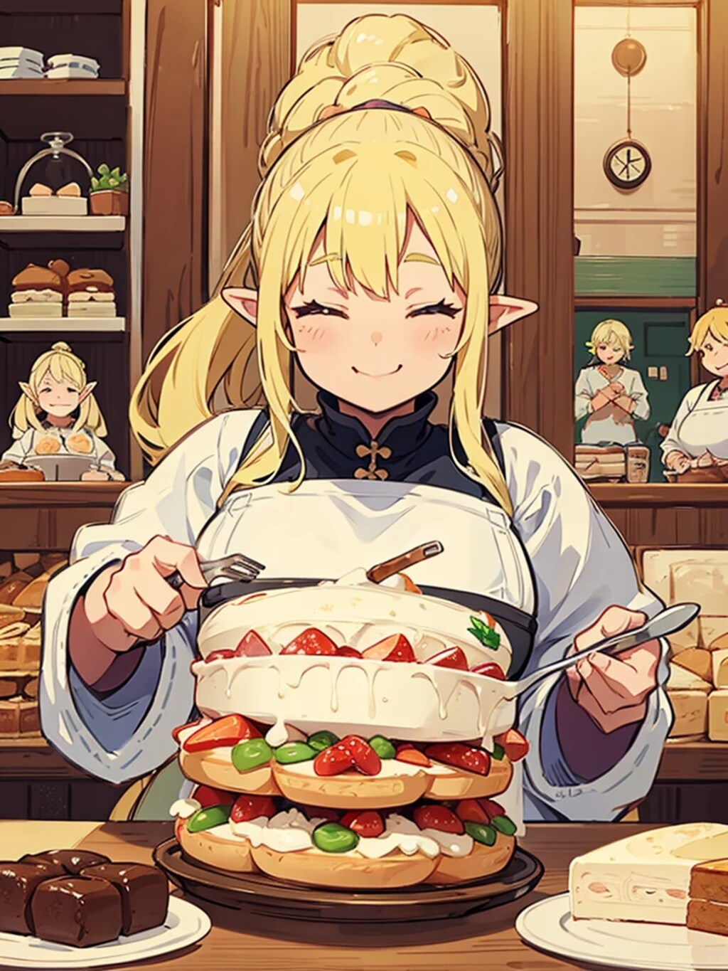 摂取するぽっちゃりエルフさん