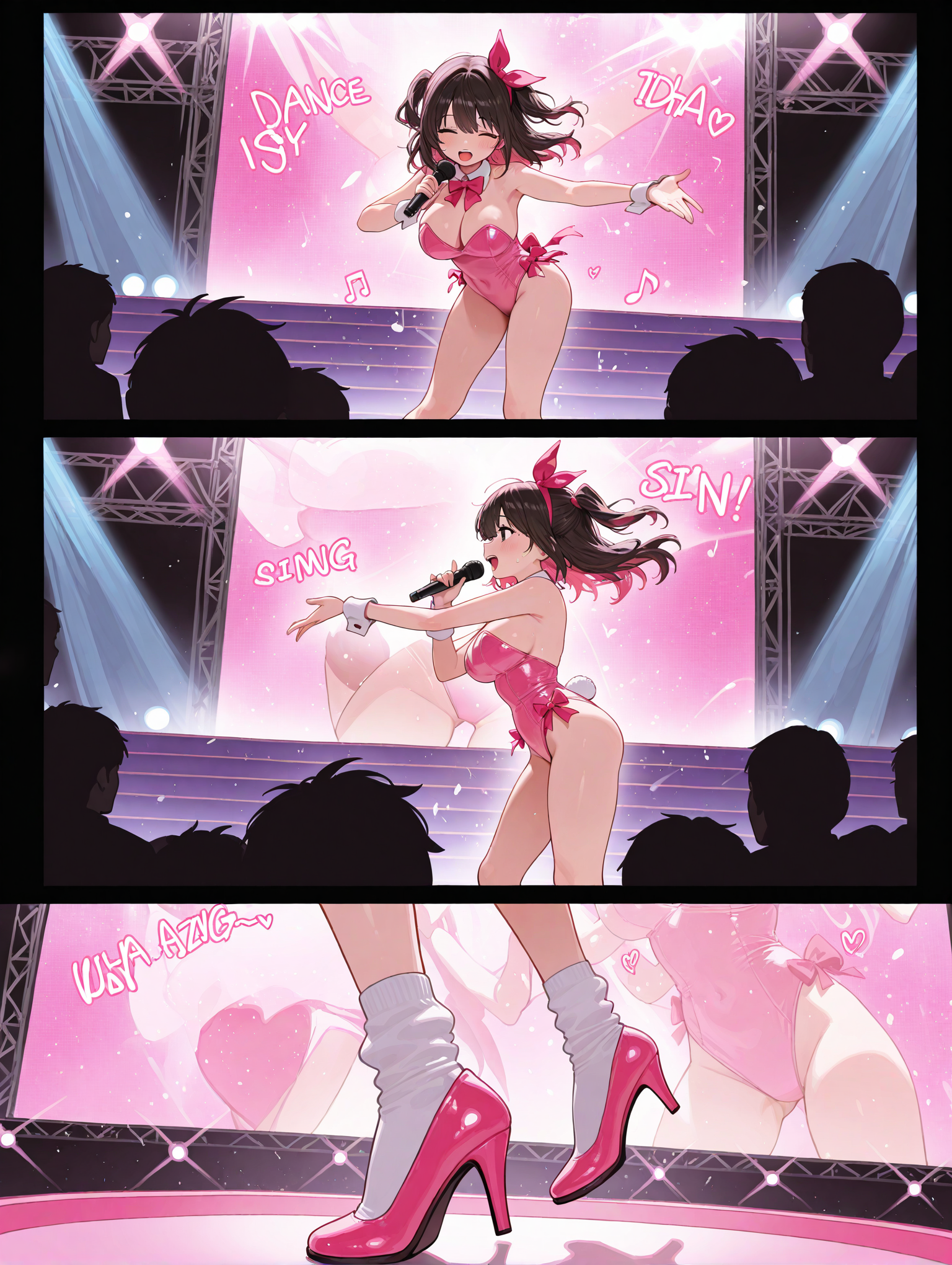 ピンクのレオタードアイドル