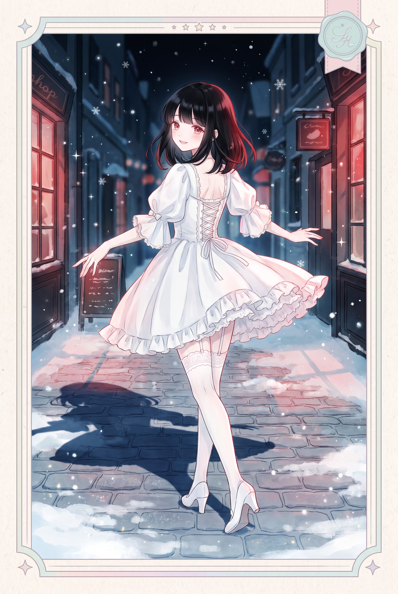 雪夜の白舞