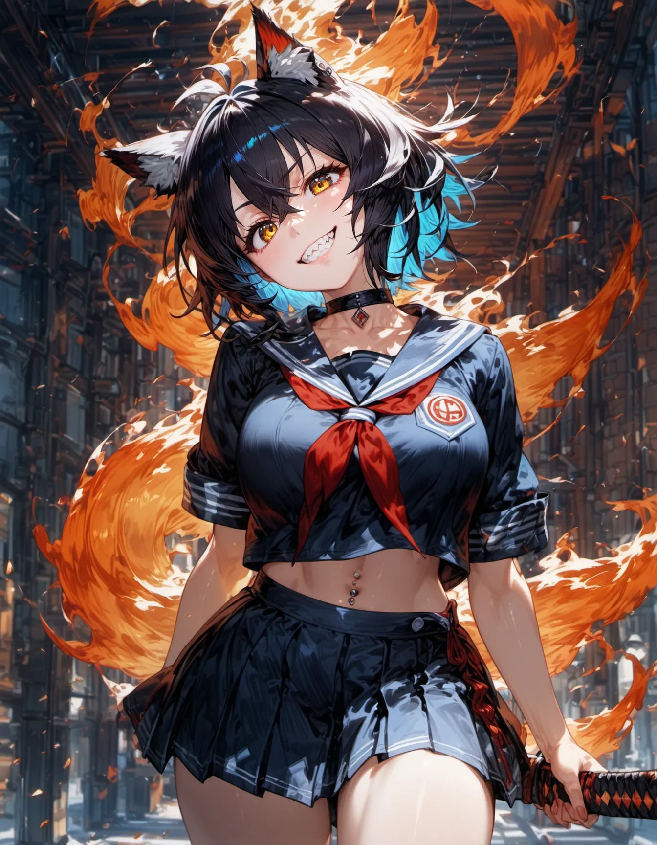 Embers in a Schoolyard Rebellion | の人気AIイラスト・グラビア