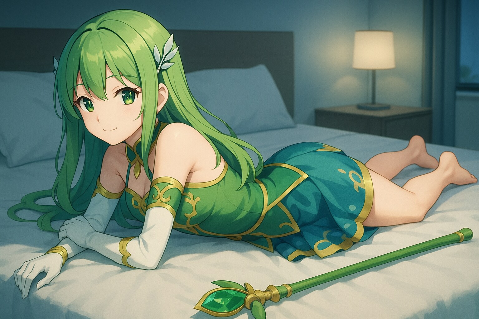 旅先の宿でくつろぐ魔法少女 | の人気AIイラスト・グラビア