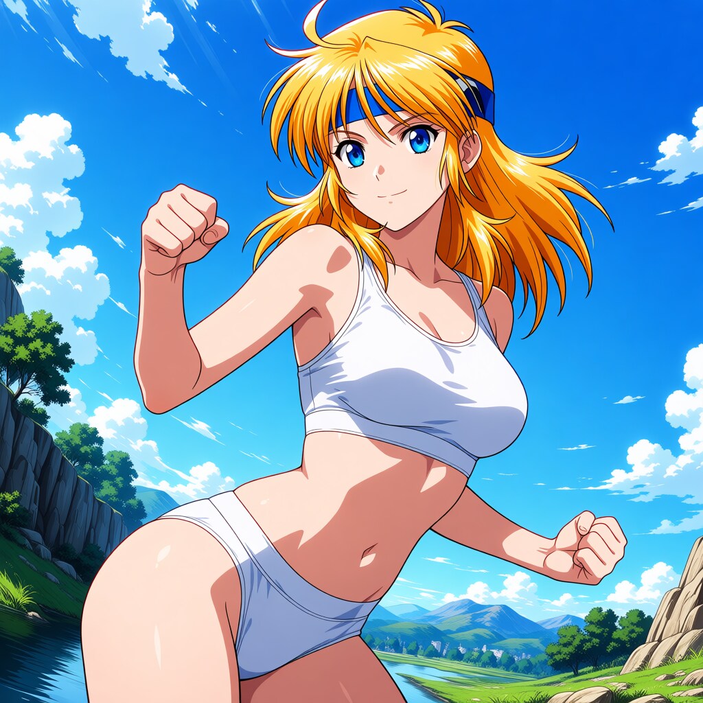 スパロボヒロインと川遊び