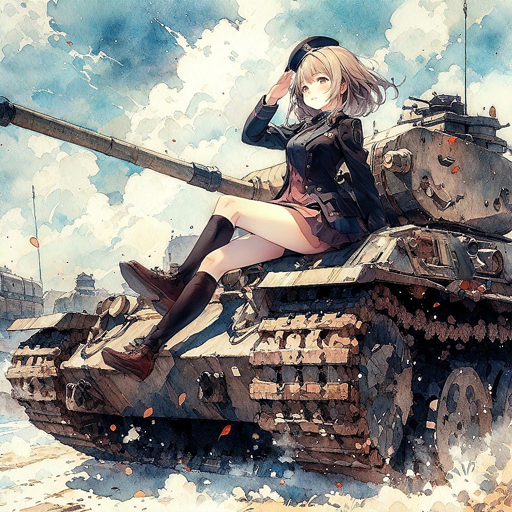 敬礼する少女17