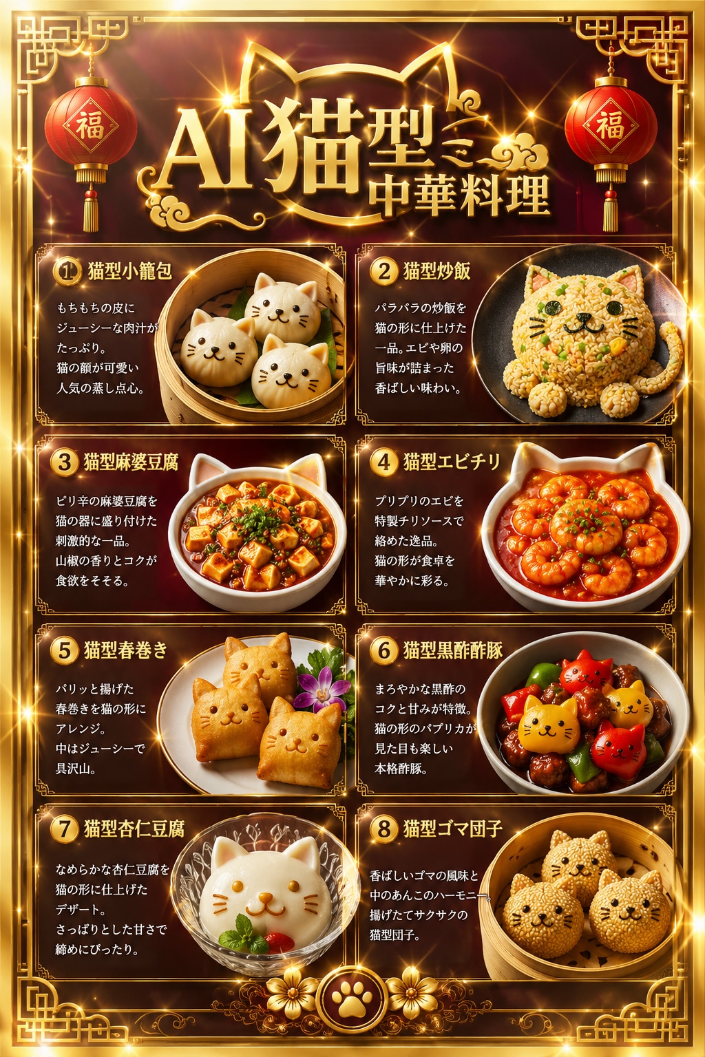 AI猫型中華料理