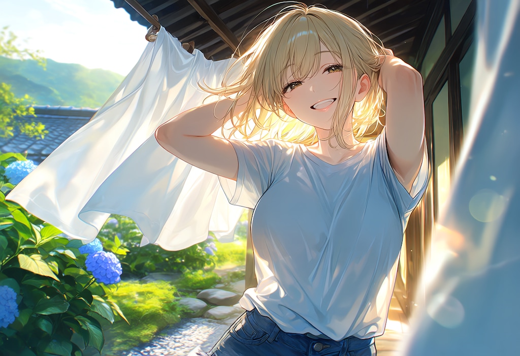 初夏の風と洗濯物