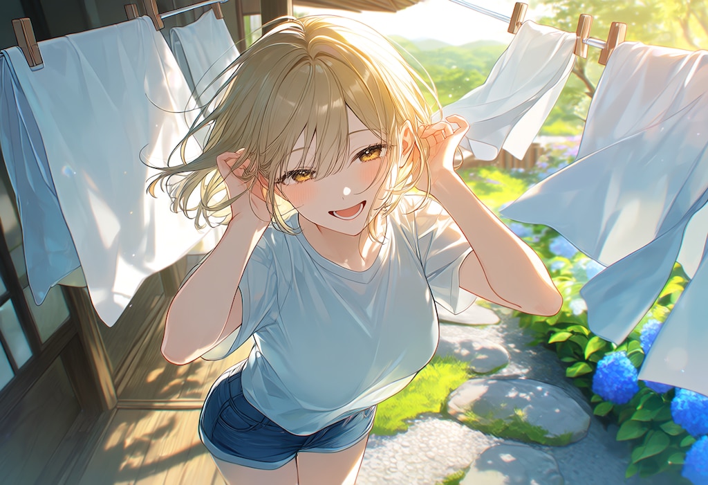 初夏の風と洗濯物