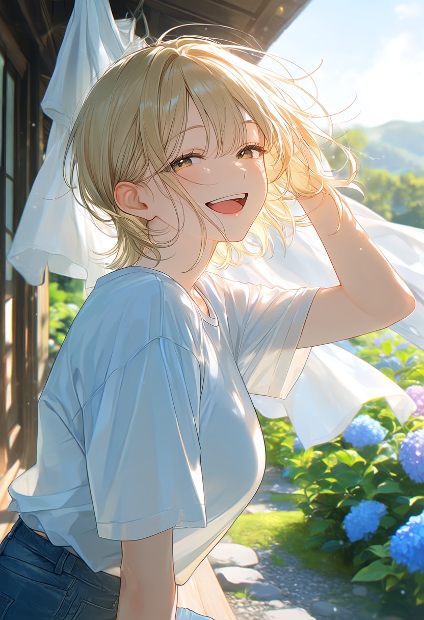 初夏の風と洗濯物 | の人気AIイラスト・グラビア