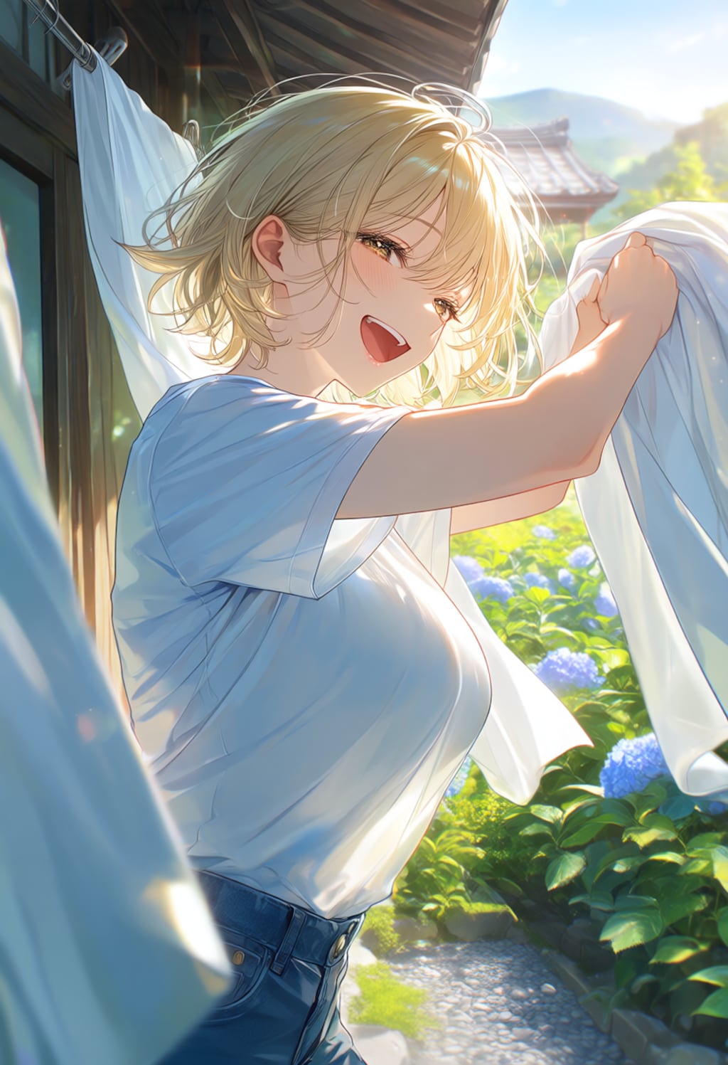 初夏の風と洗濯物