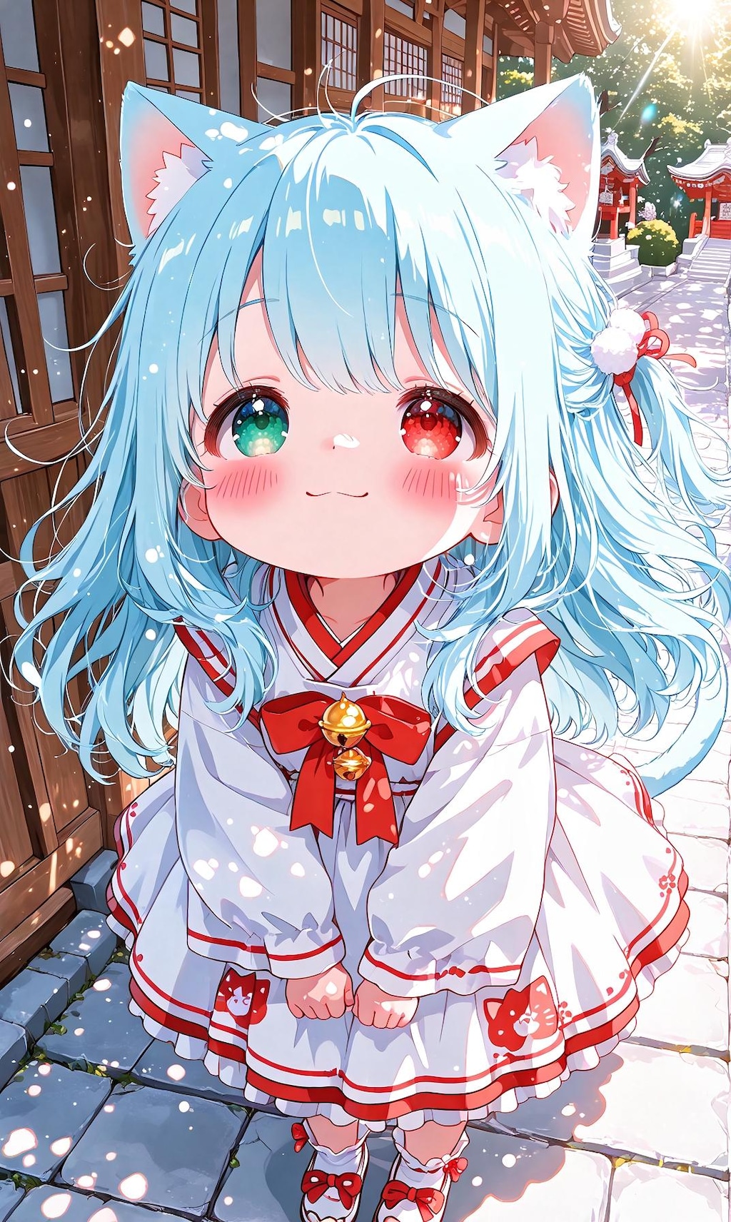 水色の髪の女の子とか