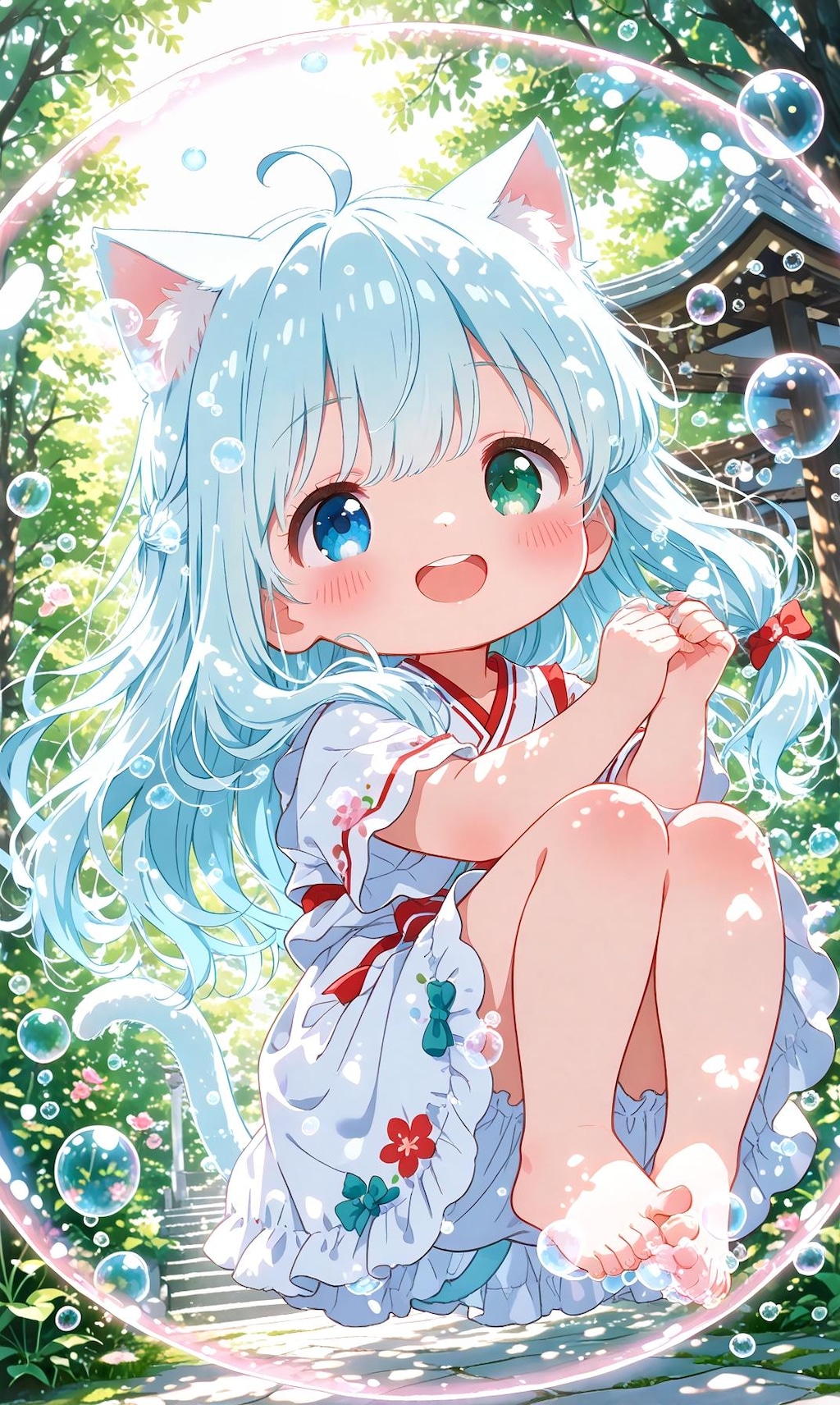 水色の髪の女の子とか