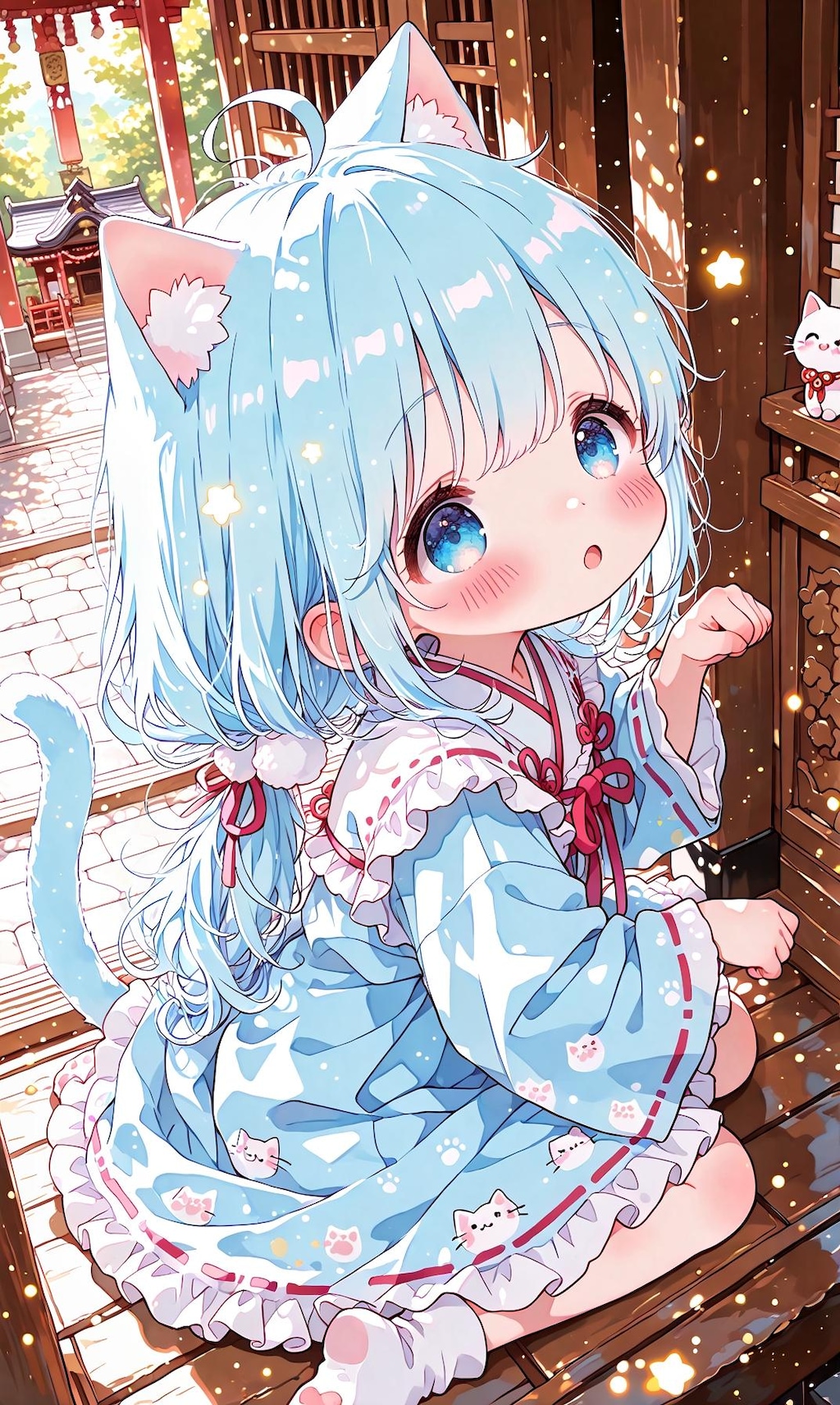 水色の髪の女の子とか