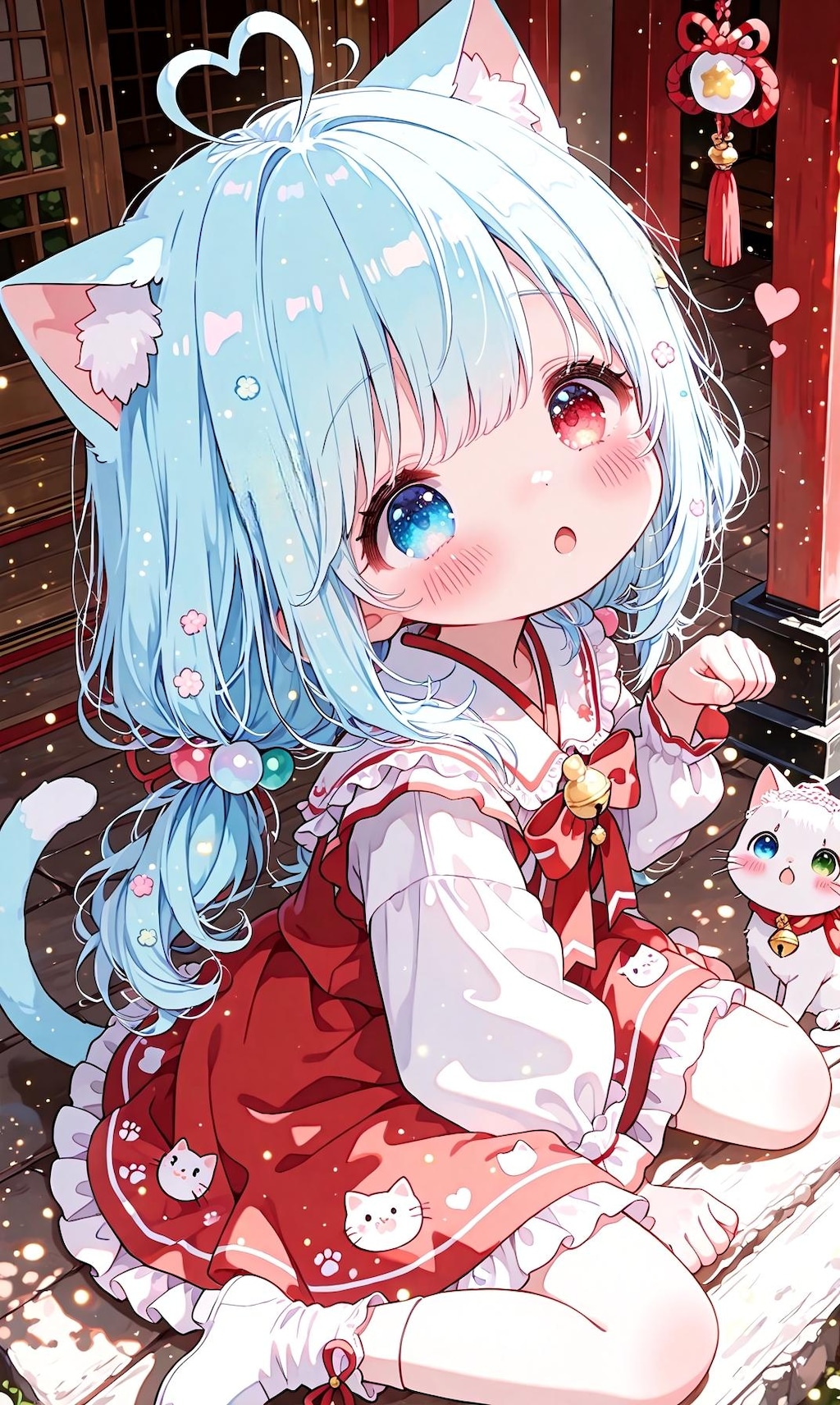 水色の髪の女の子とか