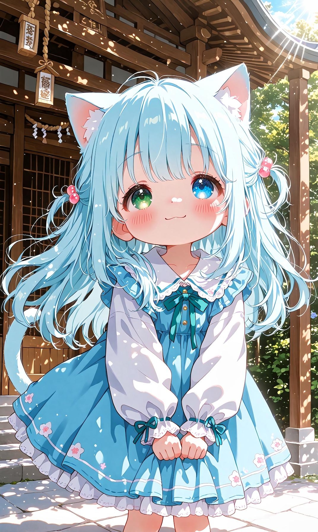 水色の髪の女の子とか