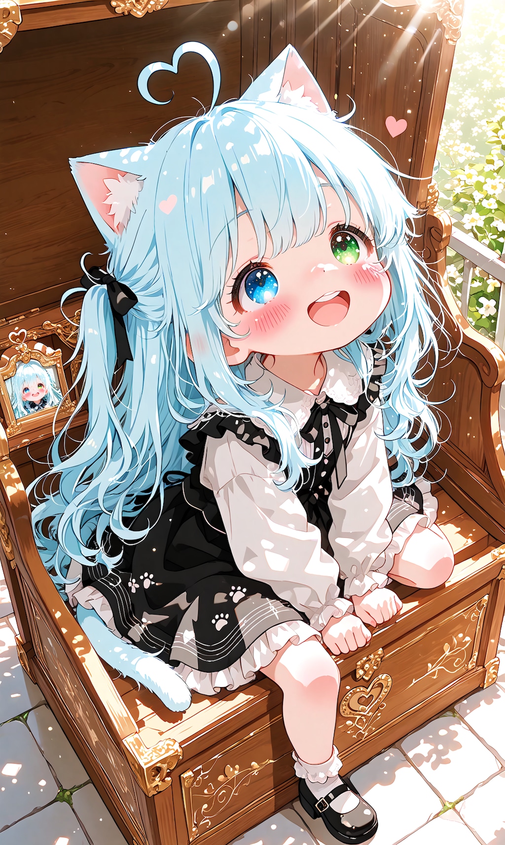 水色の髪の女の子とか