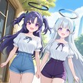 ユウカとノア　夏私服　ショートパンツ1 2枚目